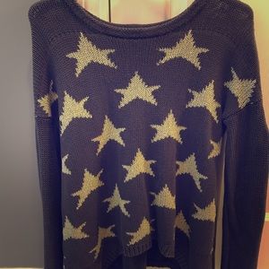 Elan Grey Sweater with Gold Stars
